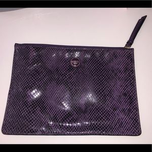 Purple Snakeskin Coach Clutch